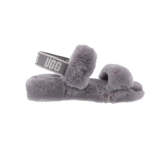 UGG Oh Yeah Amethyst Sheepskin Slingback Slipper Sandals Women 7 Gray Cozy Boho - Picture 3 of 10